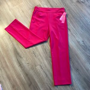 Lilly Pulitzer NWT Size 10 Alston Luxetic Pants Poinsettia Red